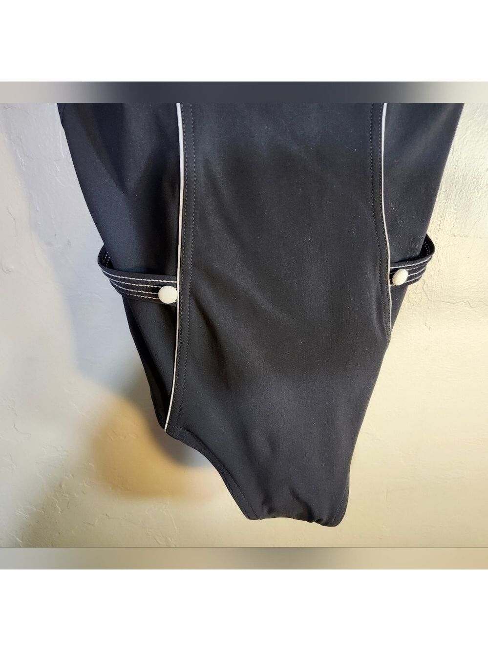 Sun Flair Black One-Piece Swimsuit with White Trim B- Cup Sz 6 - Picture 3 of 7